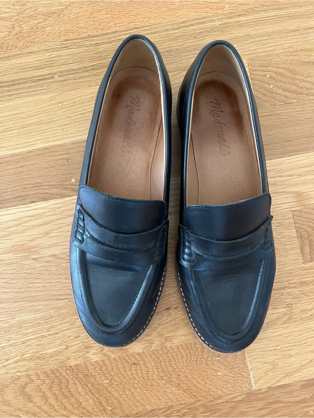 Madewell Women’s Black Leather Penny Loafers 6.5